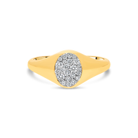 Pavé Diamond Cluster Signet Ring - Appleby Jewellers Dublin