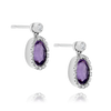 18ct White Gold Amethyst and Diamond Earrings