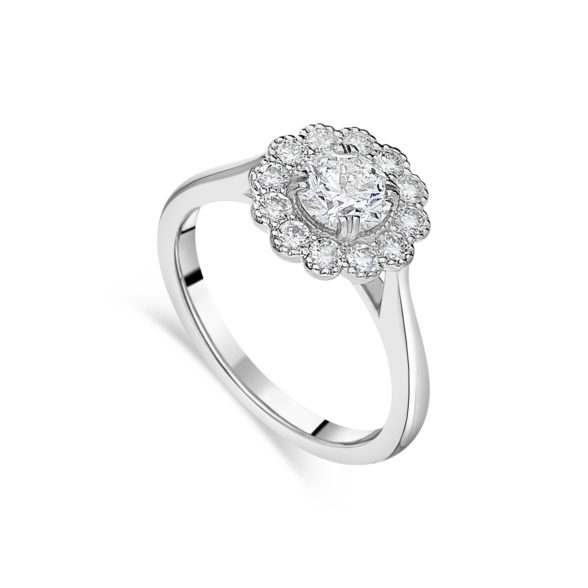 The Kate Flower Engagement Ring (Round Diamond) - Appleby Jewellers Dublin
