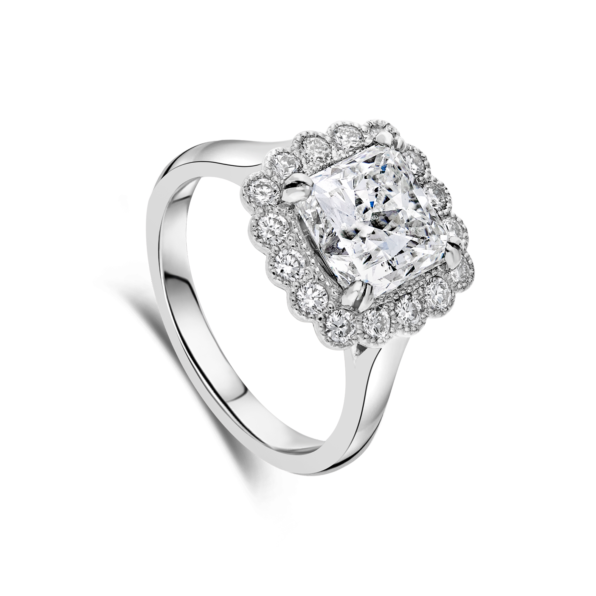 Kate Flower Ring (Radiant Cut) - Appleby Jewellers Dublin