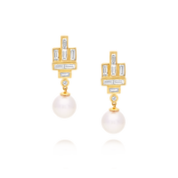 18ct Akoya Pearl & Diamond Earrings - Appleby Jewellers Dublin