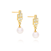 18ct Akoya Pearl & Diamond Earrings - Appleby Jewellers Dublin