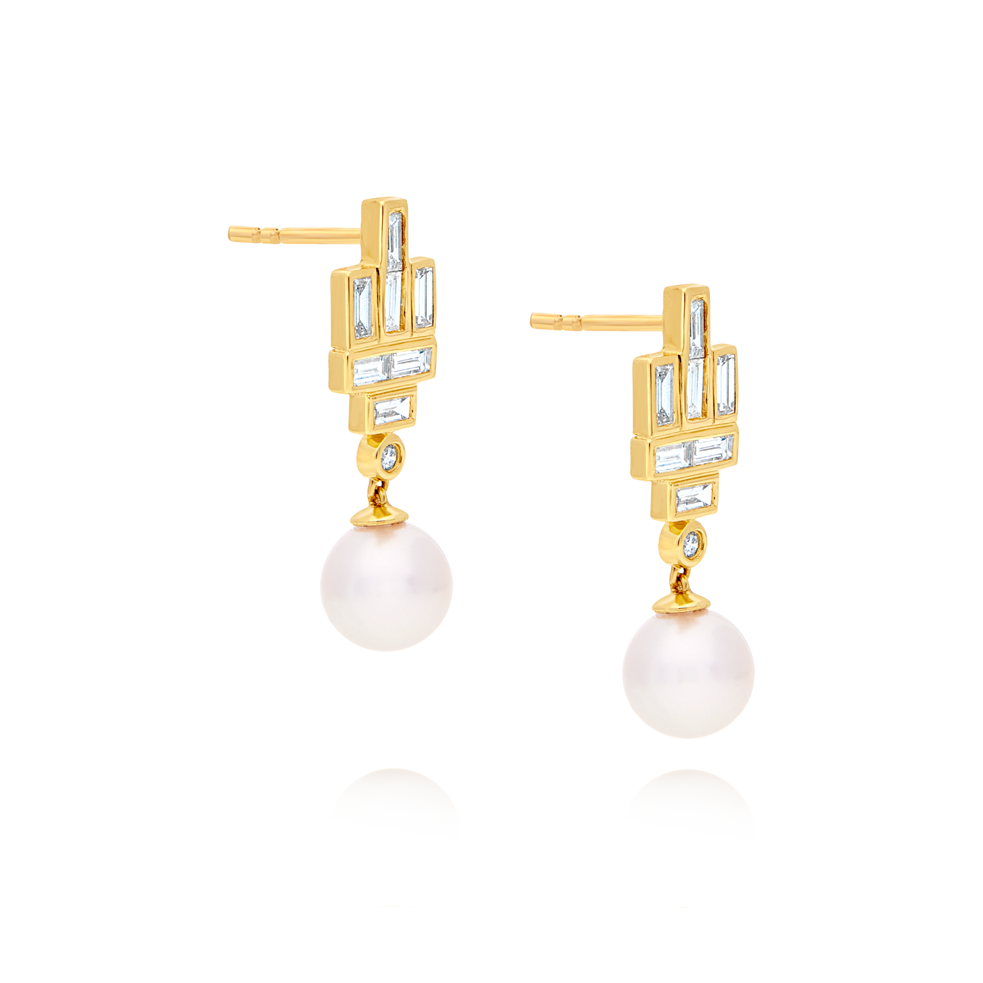 18ct Akoya Pearl & Diamond Earrings - Appleby Jewellers Dublin