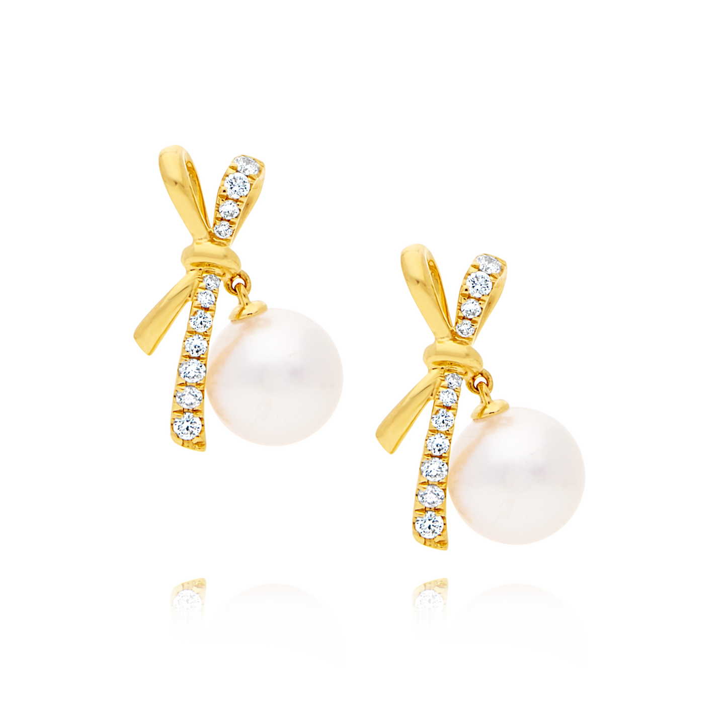 18 Carat Akoya Pearl & Diamond Earrings