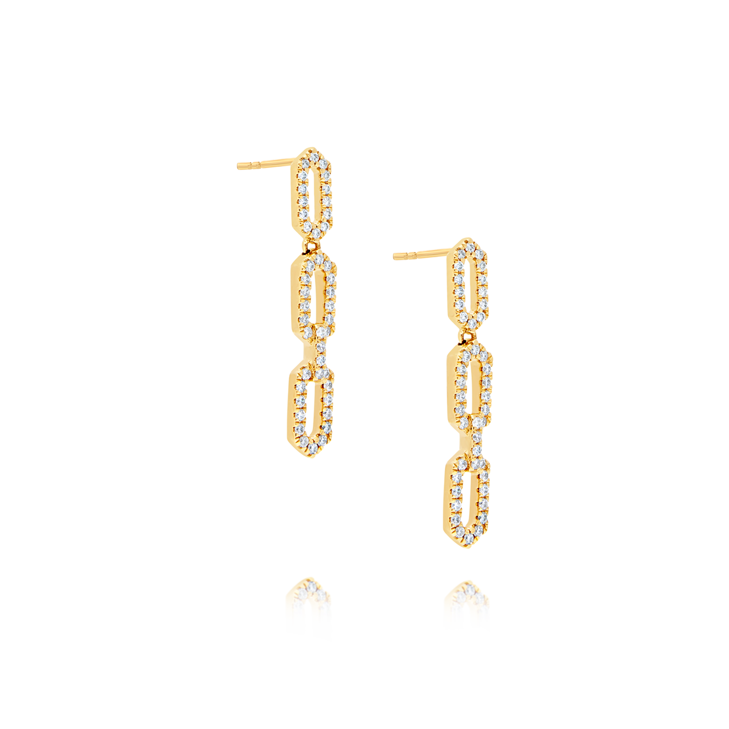 18ct Gold Diamond Drop Earring