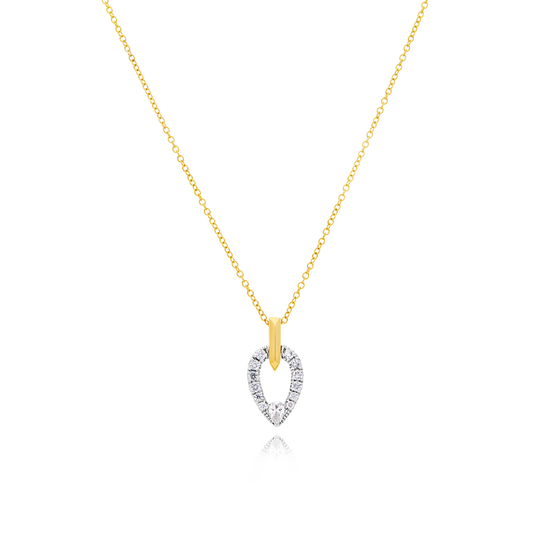 18 Carat Pear Shaped Pendant with Gold Chain