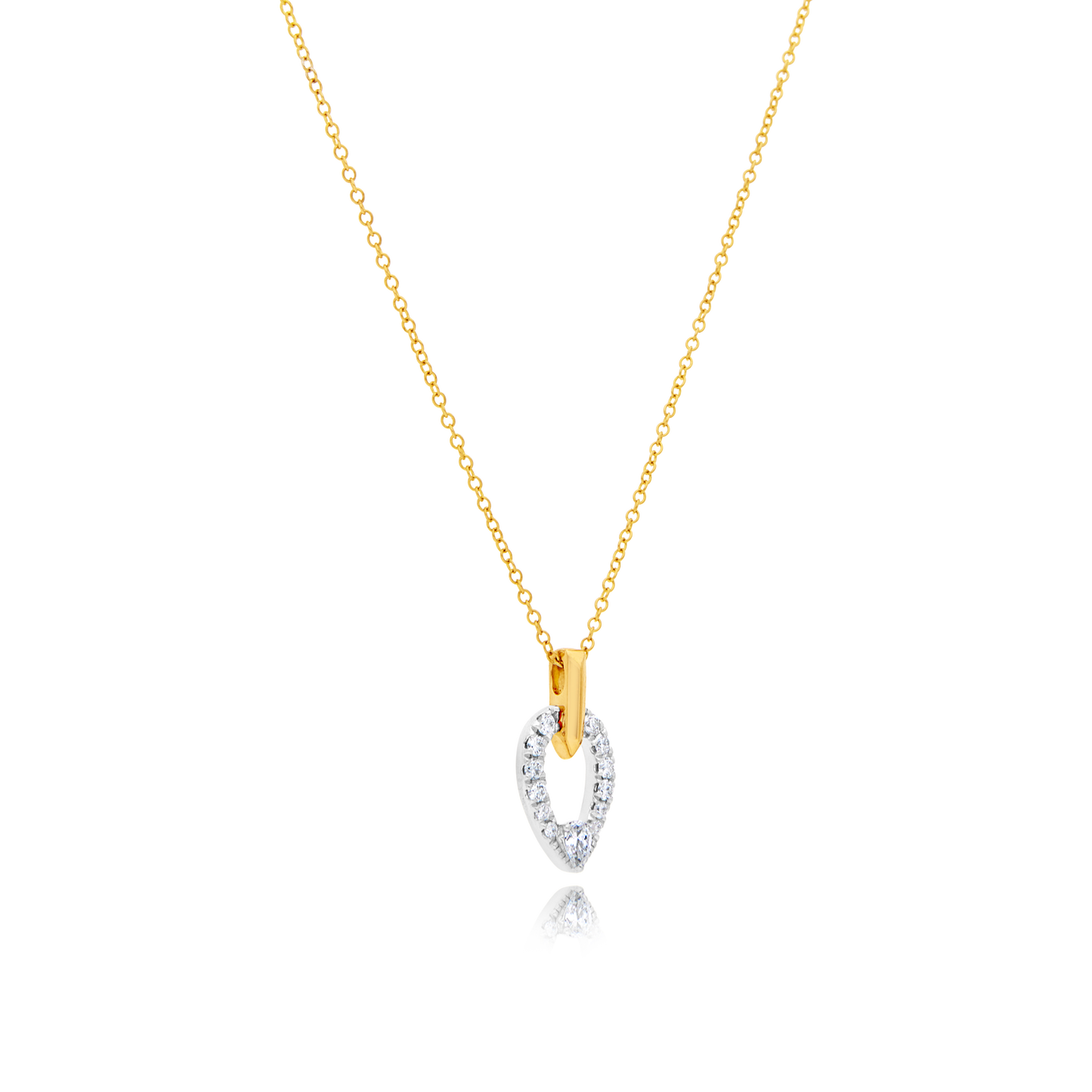 18 Carat Pear Shaped Pendant with Gold Chain