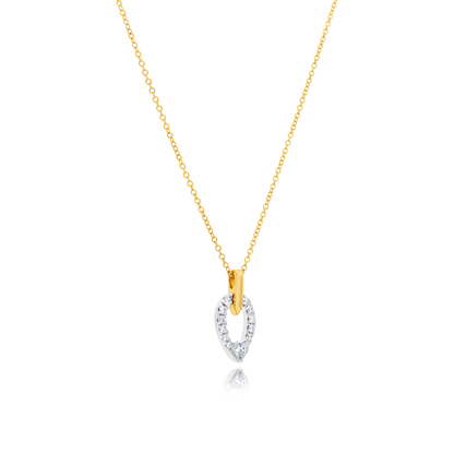 18 Carat Pear Shaped Pendant with Gold Chain