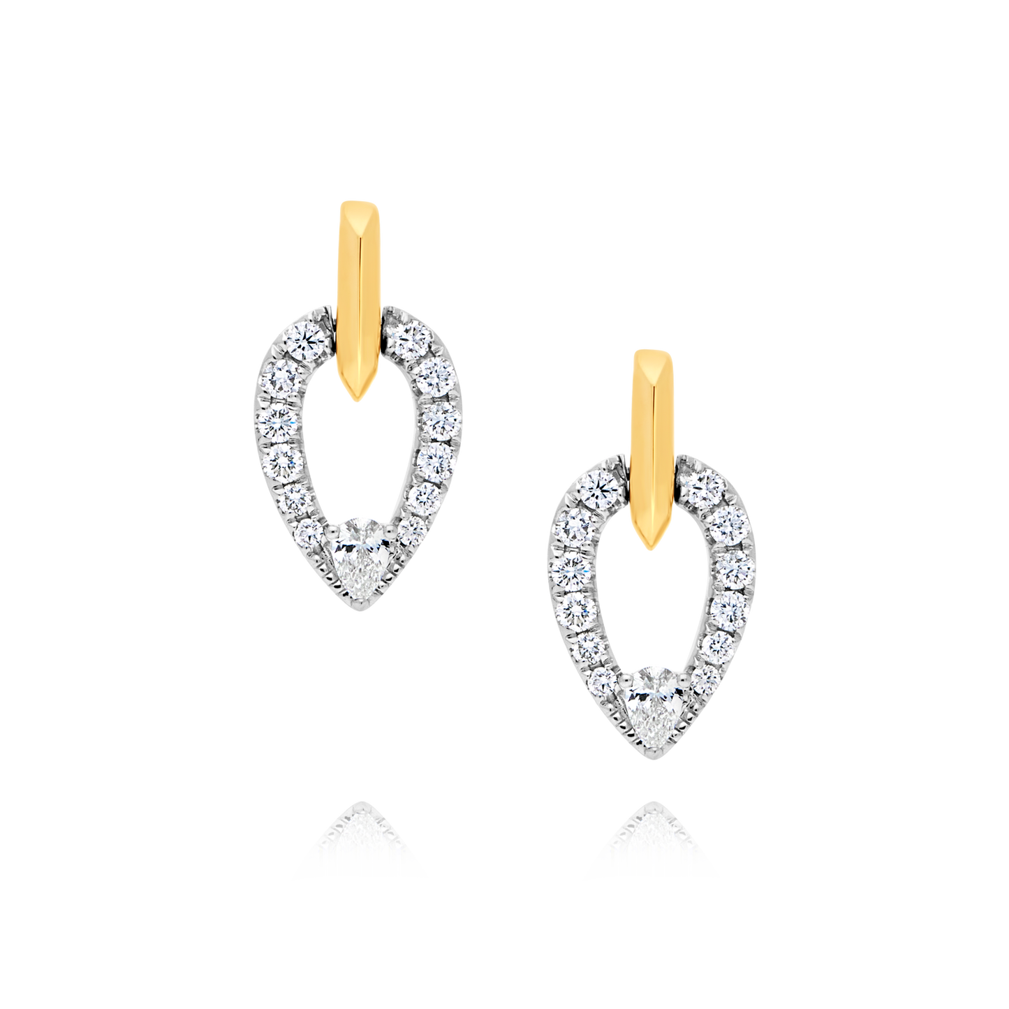 18 Carat Pear Shaped Diamond Earrings