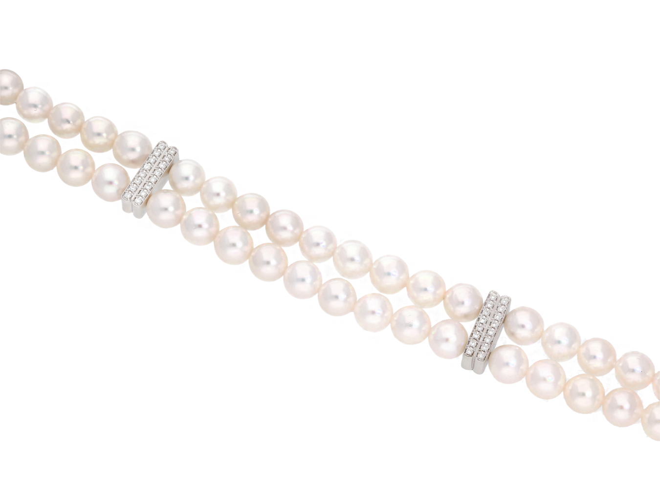 Double Row Diamond And Pearl Bracelet - Appleby Jewellers Dublin