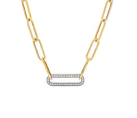 Two Tone Paperlink Diamond Necklace - Appleby Jewellers Dublin