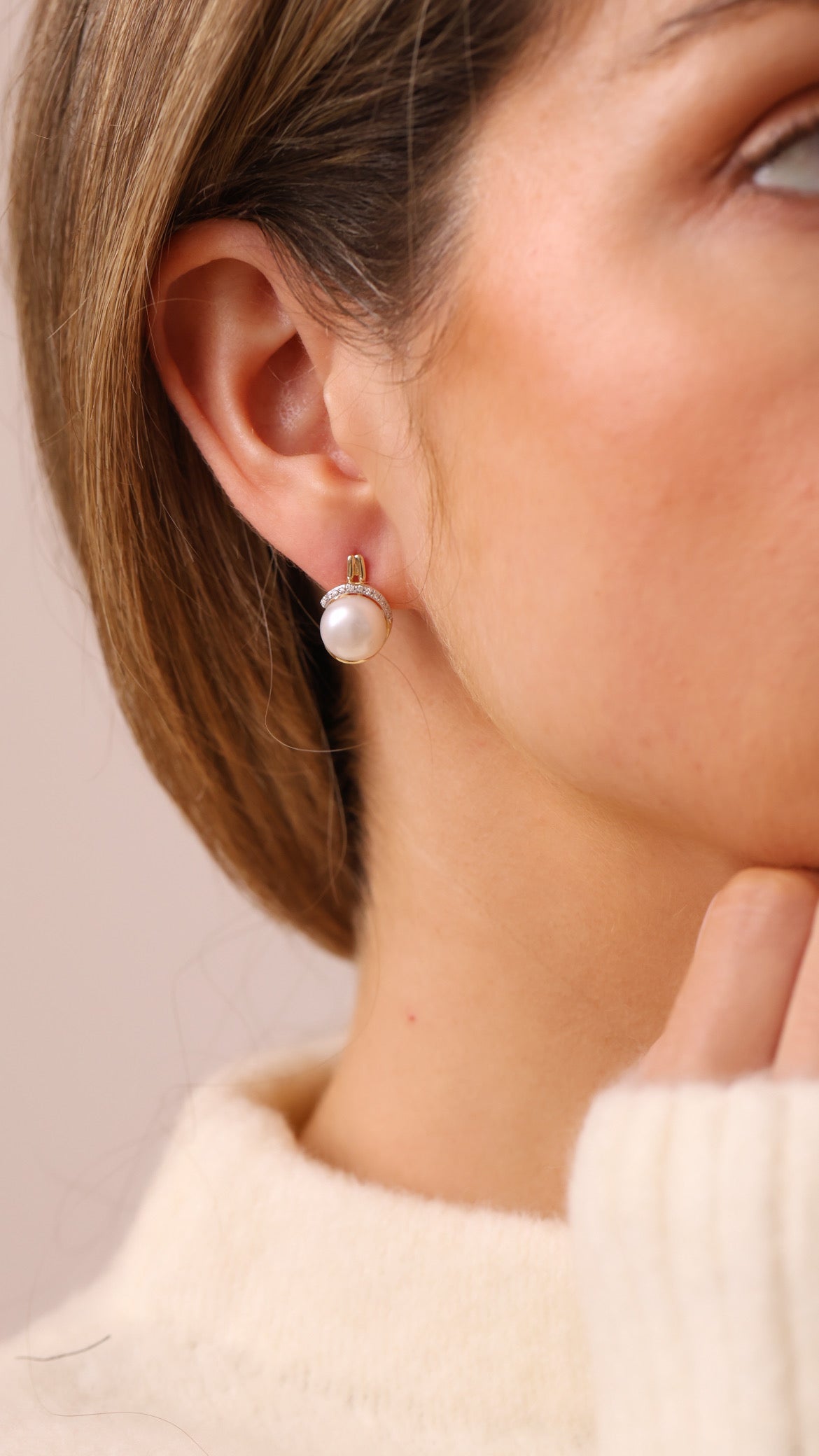 Pearl & Diamond Halo Earrings - Appleby Jewellers Dublin