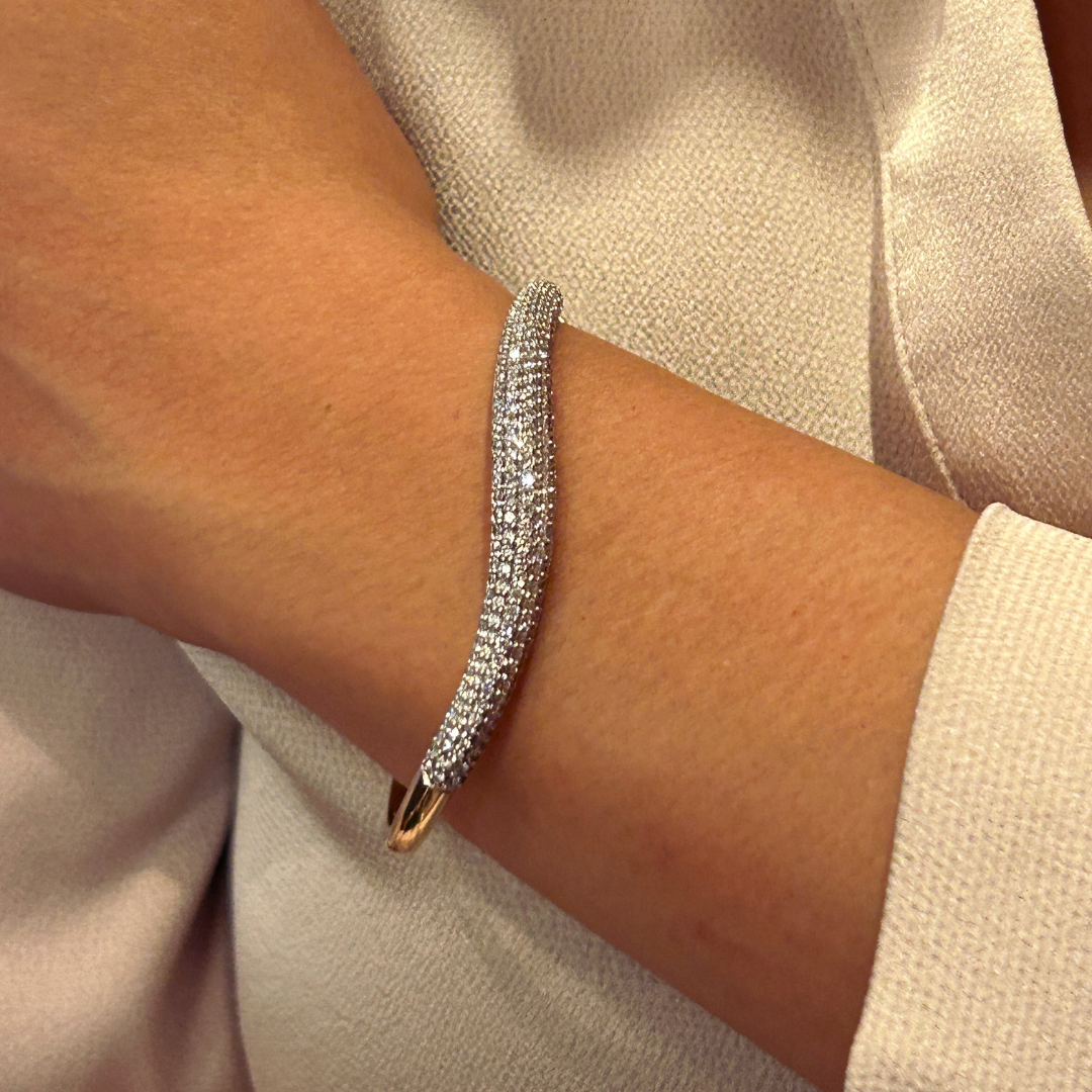 The Wave Diamond Bangle - Appleby Jewellers Dublin