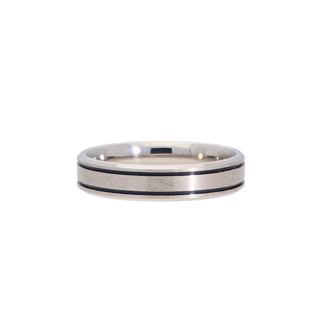 The Ruthenium Edge Wedding Band