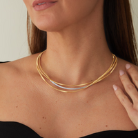 MARRAKECH Three-Strand Coil Necklace With Diamond Bar - Appleby Jewellers Dublin