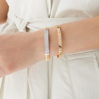 MASAI 18ct Yellow Gold Coil and Diamonds Thin Bangle Bracelet - Appleby Jewellers Dublin