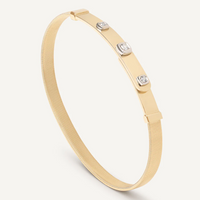 MASAI 18ct Yellow Gold Coil and Diamonds Thin Bangle Bracelet - Appleby Jewellers Dublin