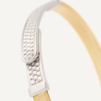 MASAI 18ct Yellow Gold Coil and Diamond Pavé Thin Bangle Bracelet - Appleby Jewellers Dublin