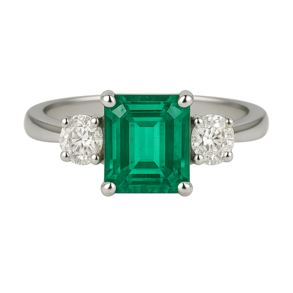 Emerald & Diamond Trilogy Ring - Appleby Jewellers Dublin