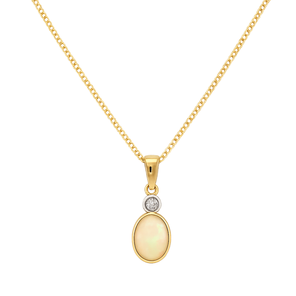 Opal & Diamond Drop Pendant - Appleby Jewellers Dublin