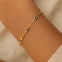 Sapphire Disc Bracelet in 14ct Gold - Appleby Jewellers Dublin