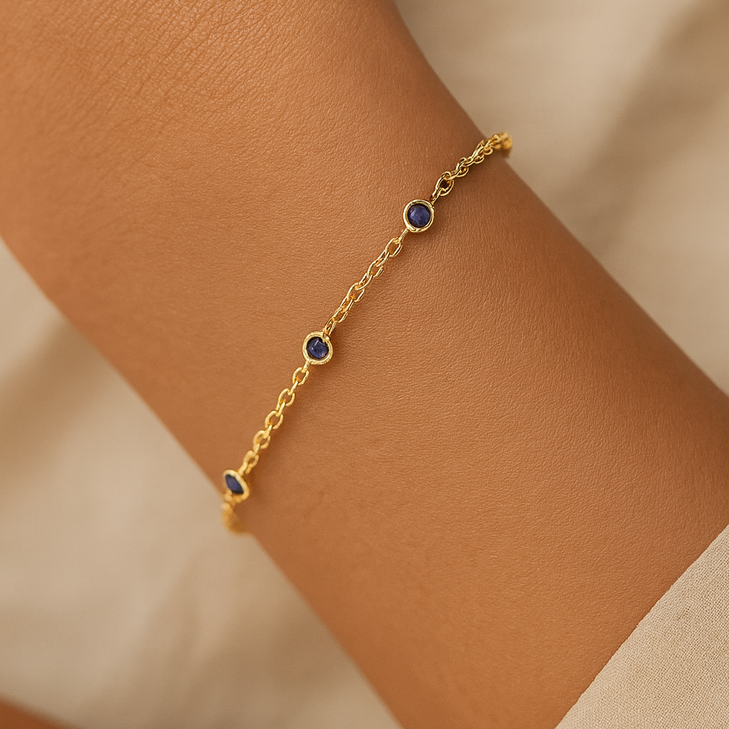 Sapphire Disc Bracelet in 14ct Gold - Appleby Jewellers Dublin