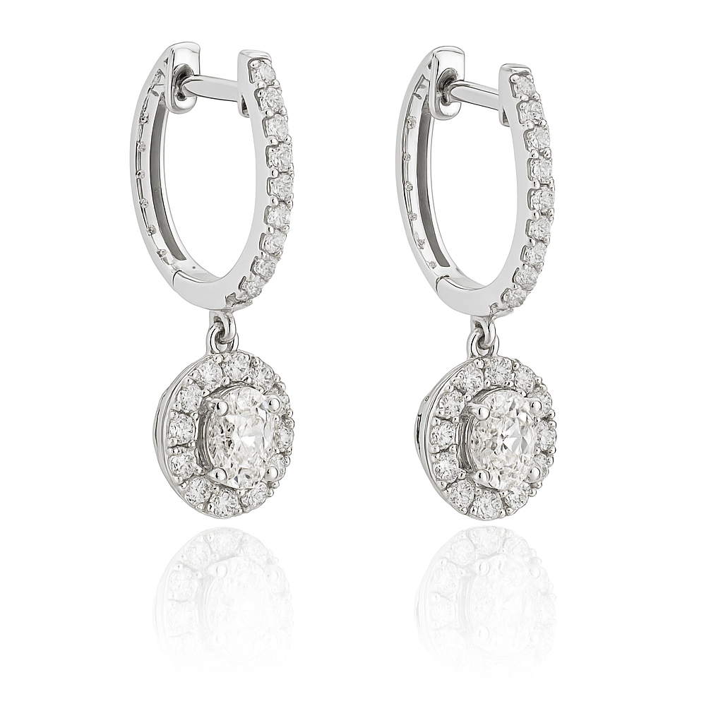 Diamond Drop Hoops - Appleby Jewellers Dublin