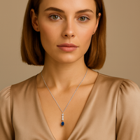 Vivid Blue Sapphire and Diamond Pendant