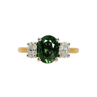 Sri Lankan Green Sapphire & Diamond Ascot Trilogy - Appleby Jewellers Dublin