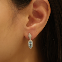 Blue Topaz & Diamond Drop Earrings - Appleby Jewellers Dublin