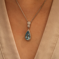 Pear-Shape Aquamarine & Diamond Pendant - Appleby Jewellers Dublin