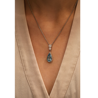 Pear-Shape Aquamarine & Diamond Pendant - Appleby Jewellers Dublin