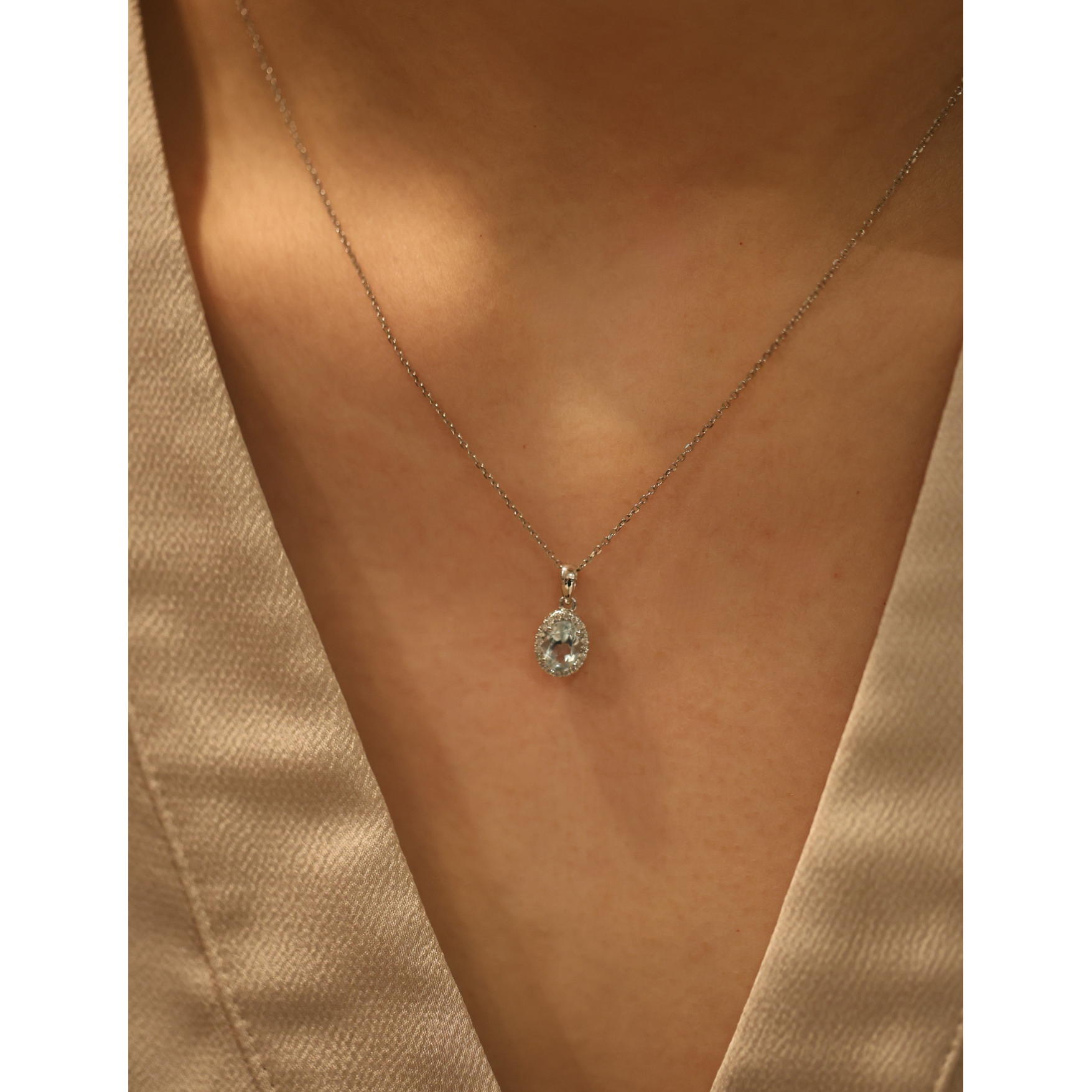 Aquamarine and Diamond Pendant - Appleby Jewellers Dublin