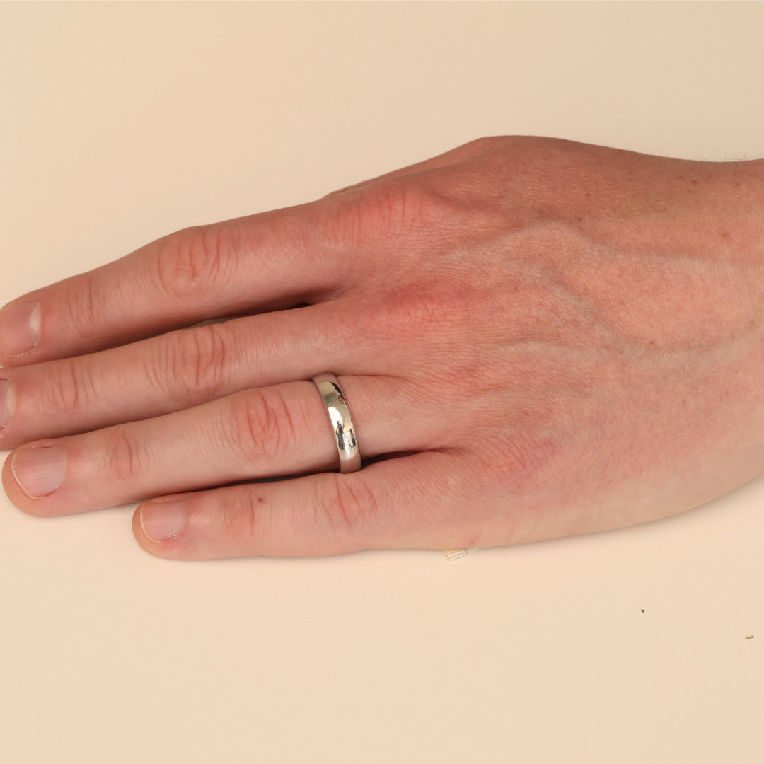 D-Shaped Gents Wedding Ring - Platinum - Appleby Jewellers Dublin