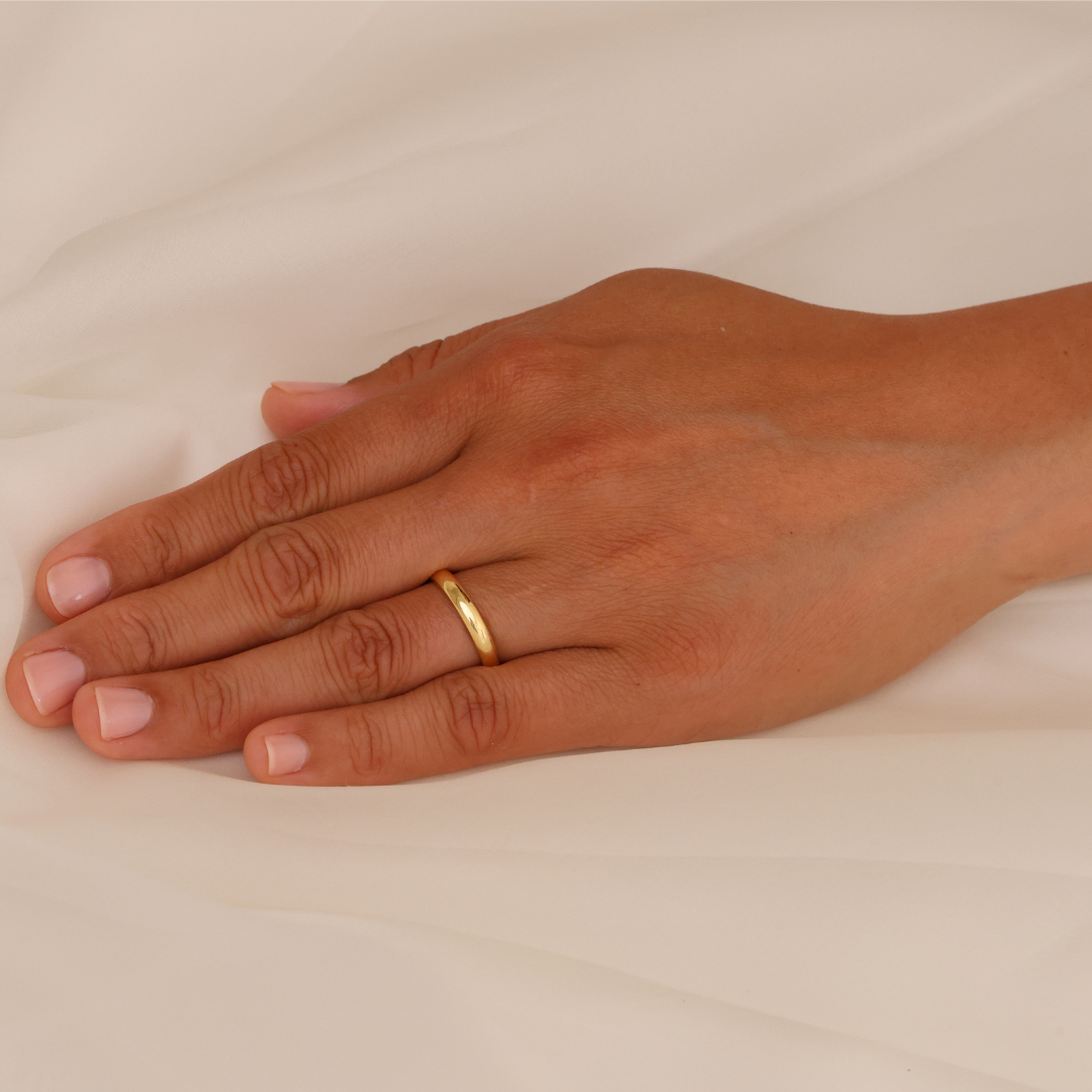 18ct Yellow Gold D-Shaped Ladies Wedding Ring - Appleby Jewellers Dublin
