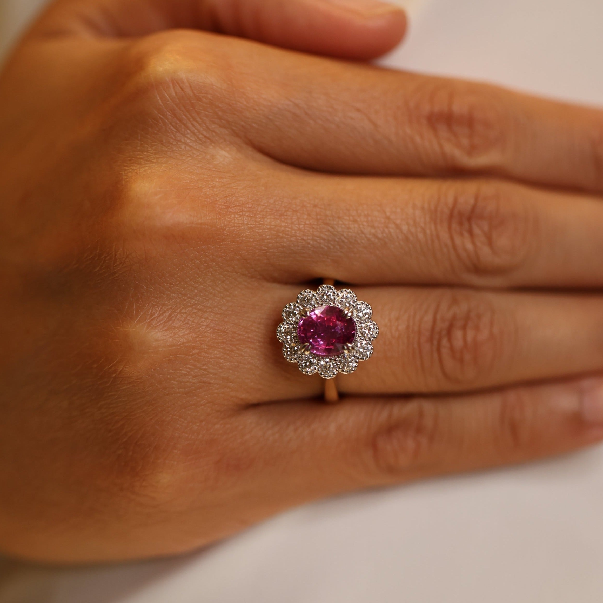 The Kate Flower - Pink Sapphire - Appleby Jewellers Dublin