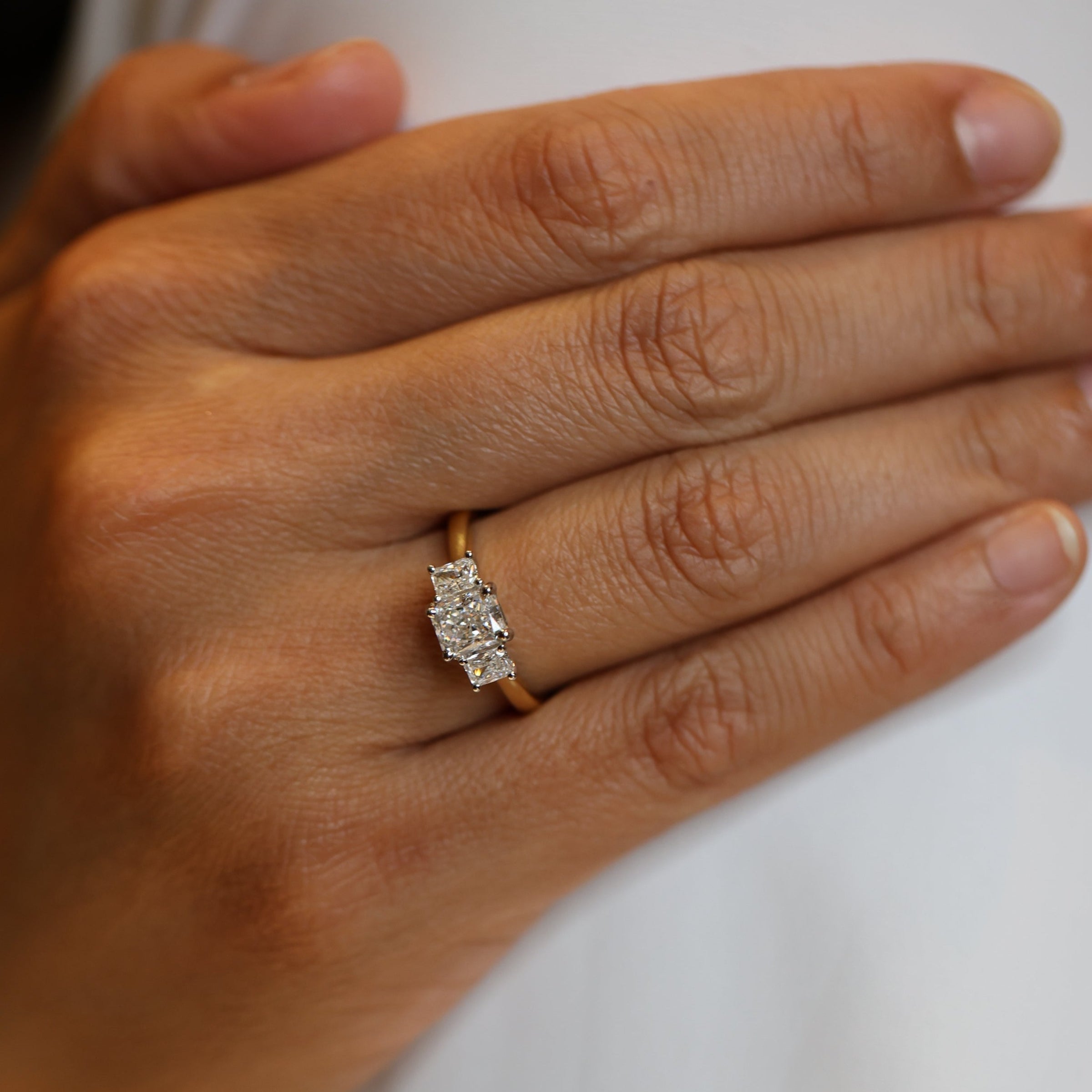 Ascot Trilogy Engagement Ring - Radiant Diamonds - Appleby Jewellers Dublin