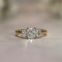 Ascot Trilogy Engagement Ring - Radiant Diamonds - Appleby Jewellers Dublin