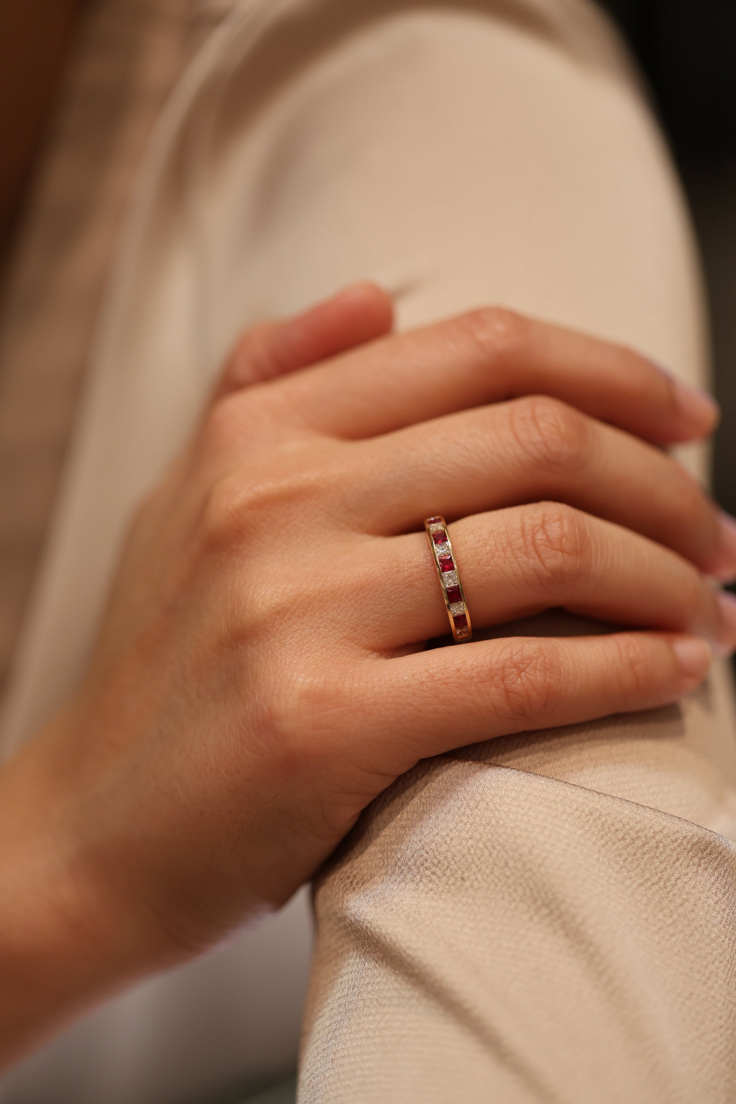 Ruby and Diamond Channel Eternity Ring (18ct Gold) - Appleby Jewellers Dublin