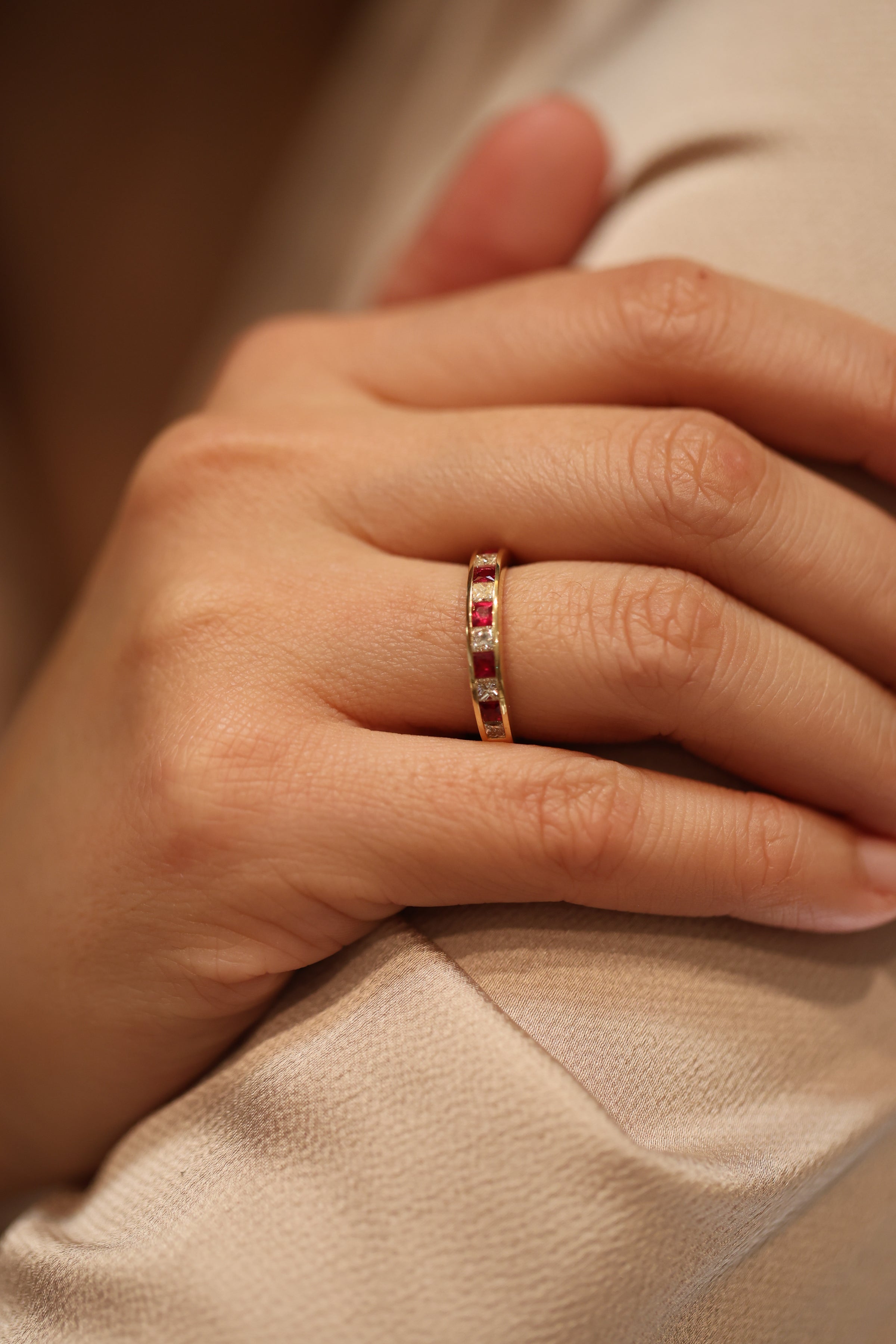 Ruby and Diamond Channel Eternity Ring (18ct Gold) - Appleby Jewellers Dublin