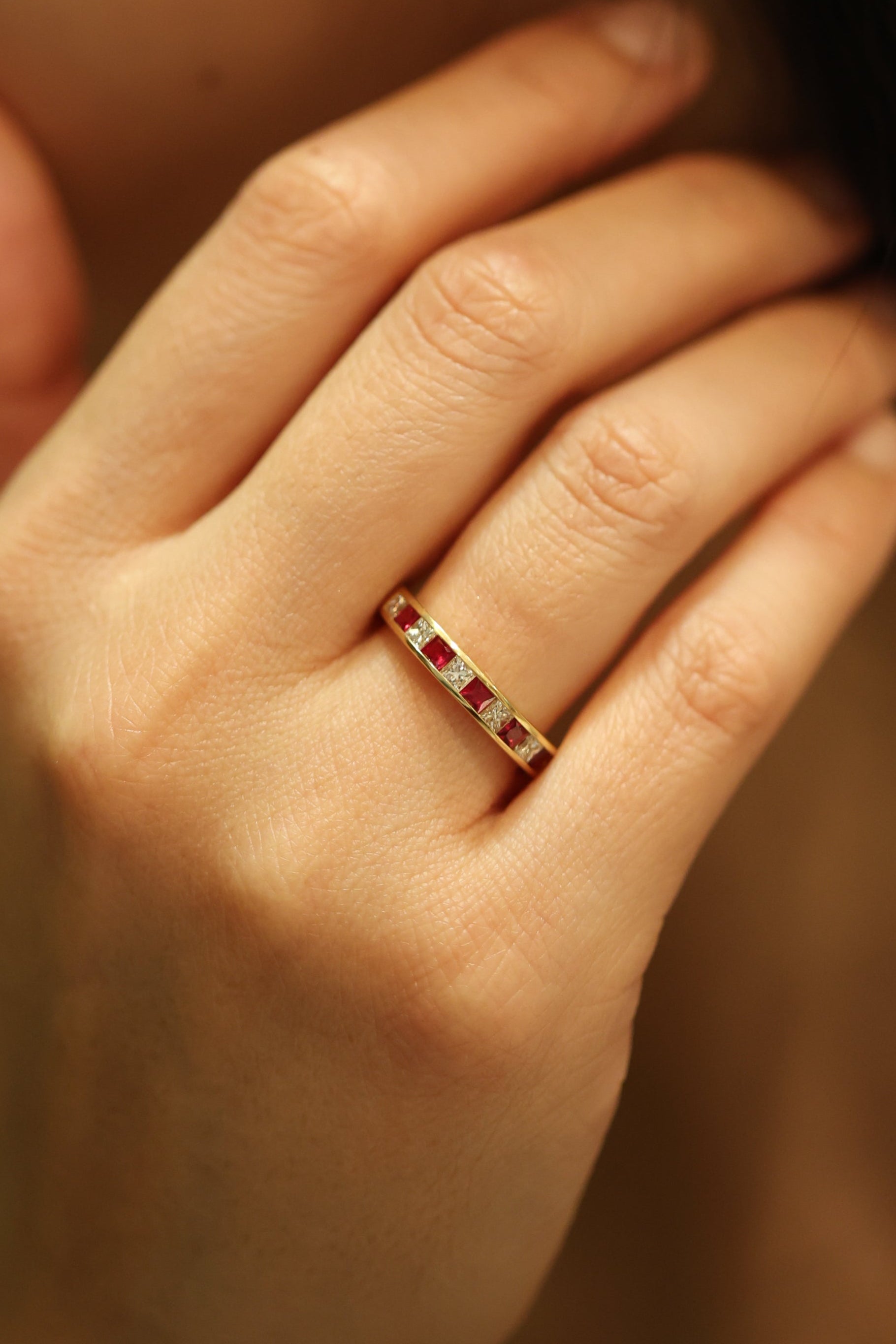 Ruby and Diamond Channel Eternity Ring (18ct Gold) - Appleby Jewellers Dublin