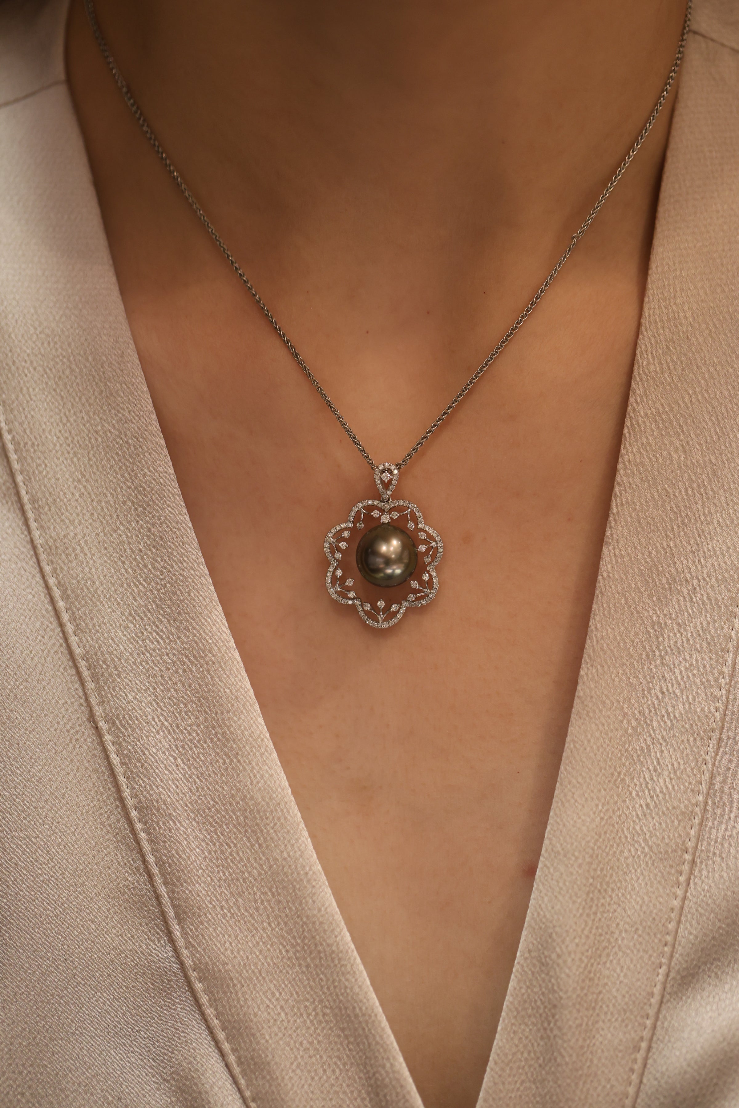 Tahitian Pearl and Diamond Pendant - Appleby Jewellers Dublin