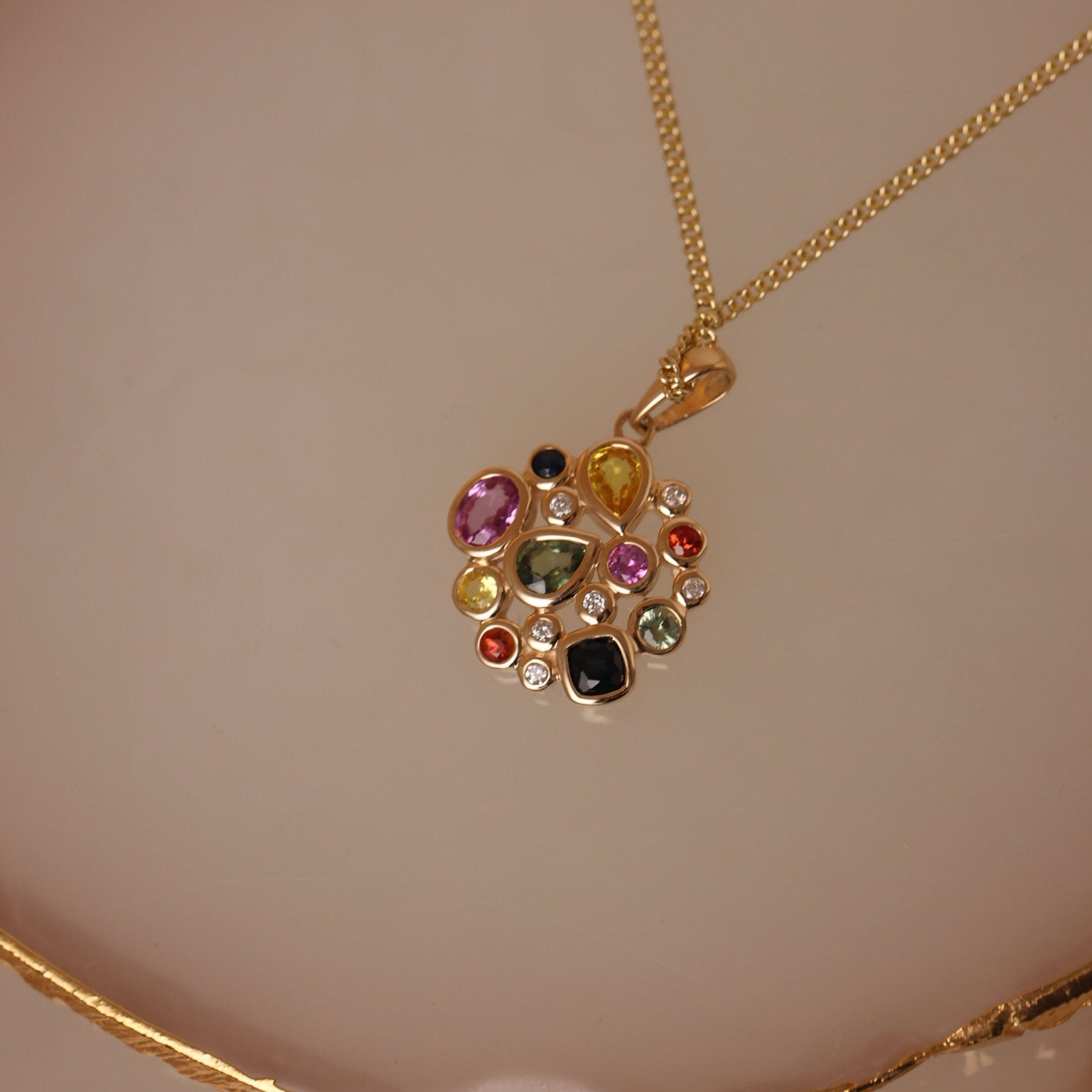 Multi-Coloured Sapphire Pendant - Appleby Jewellers Dublin