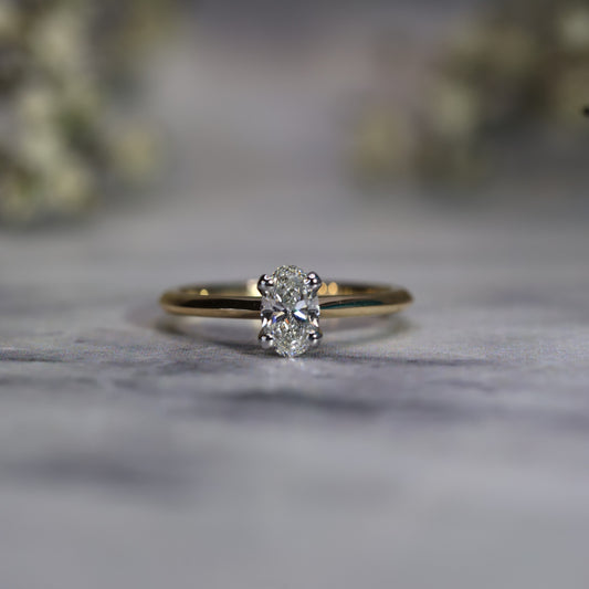 Courtship Oval Solitaire.