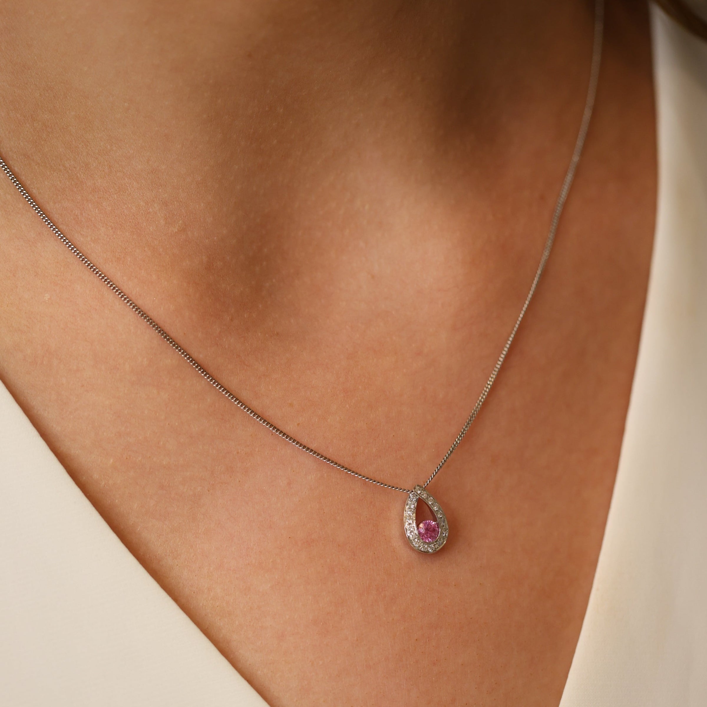 Pink Droplet Pendant - Appleby Jewellers Dublin