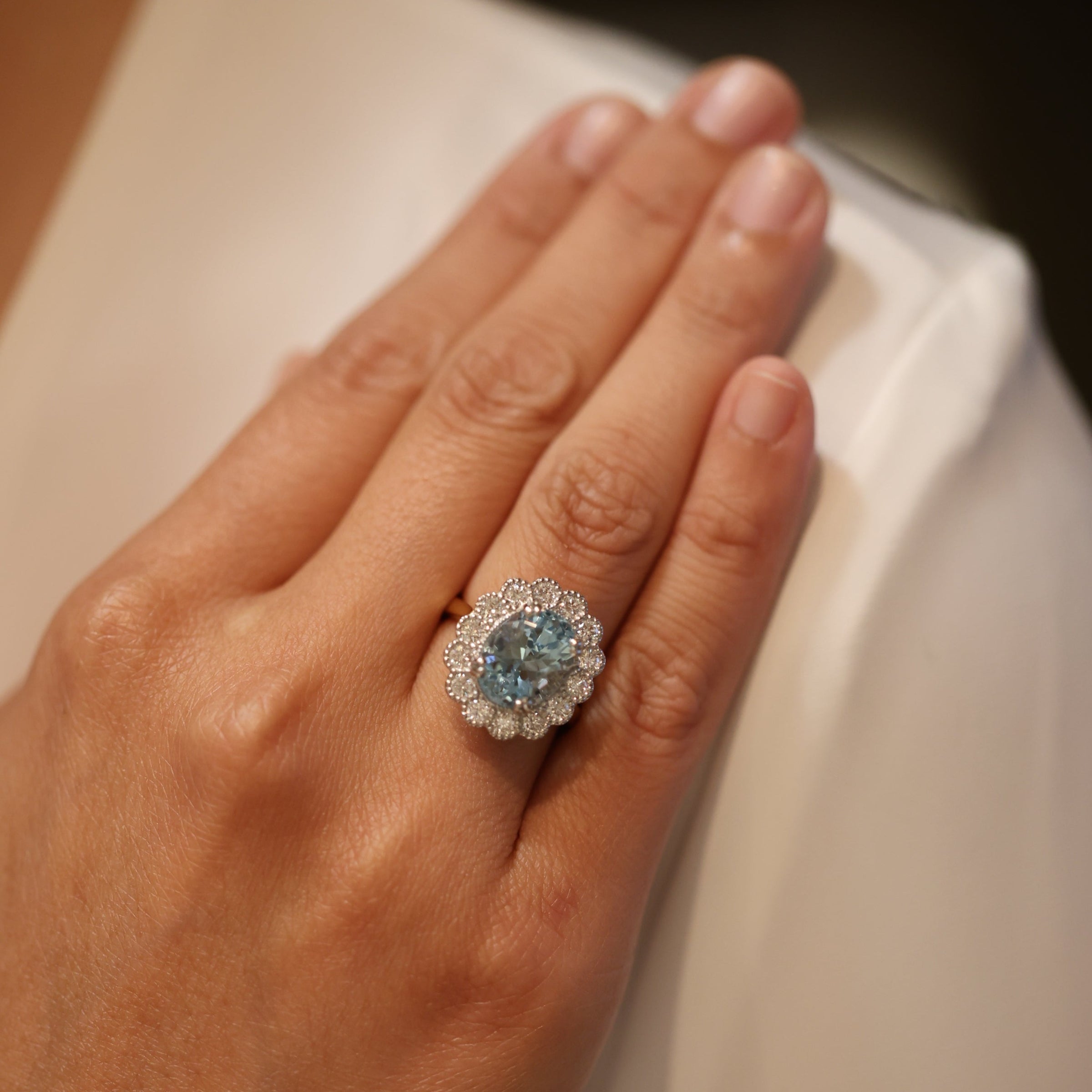 Aquamarine Kate Flower - Appleby Jewellers Dublin