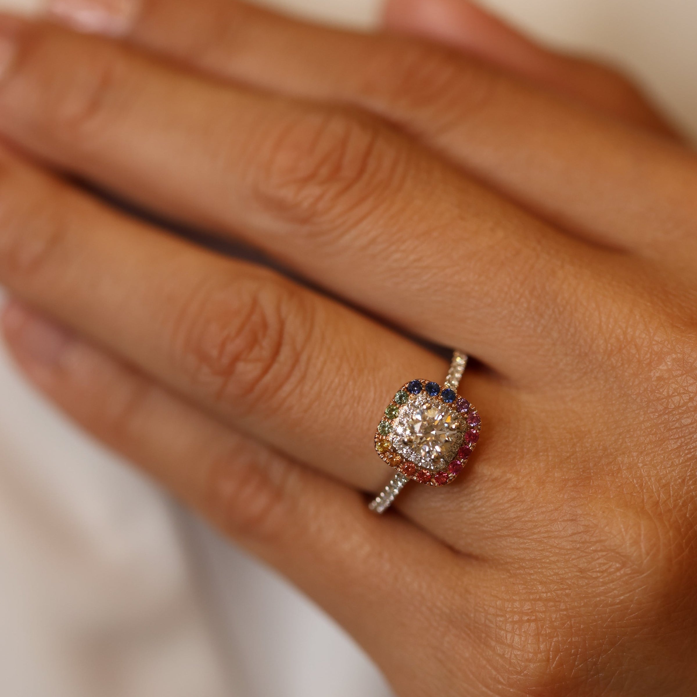Rainbow Sapphire Engagement Ring - Appleby Jewellers Dublin