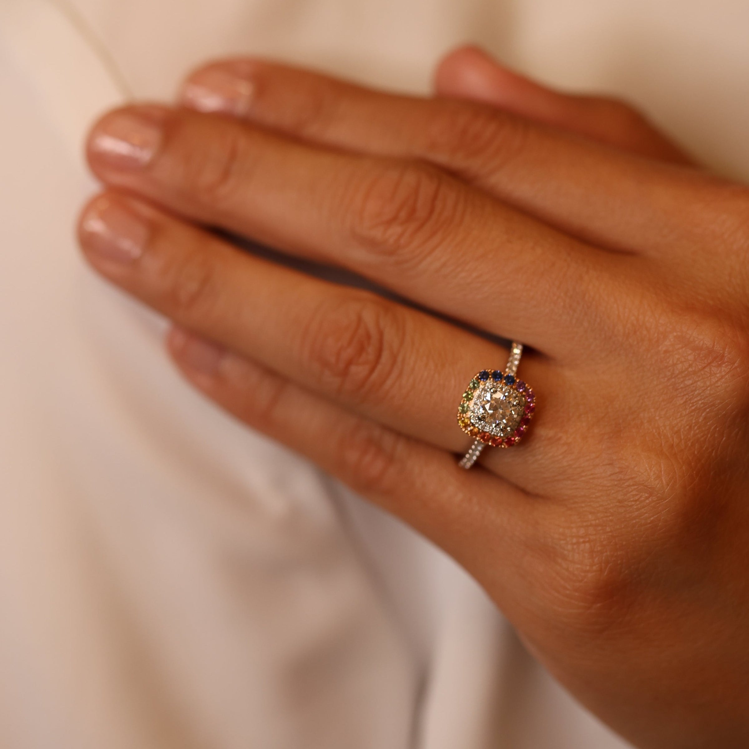 Rainbow Sapphire Engagement Ring - Appleby Jewellers Dublin