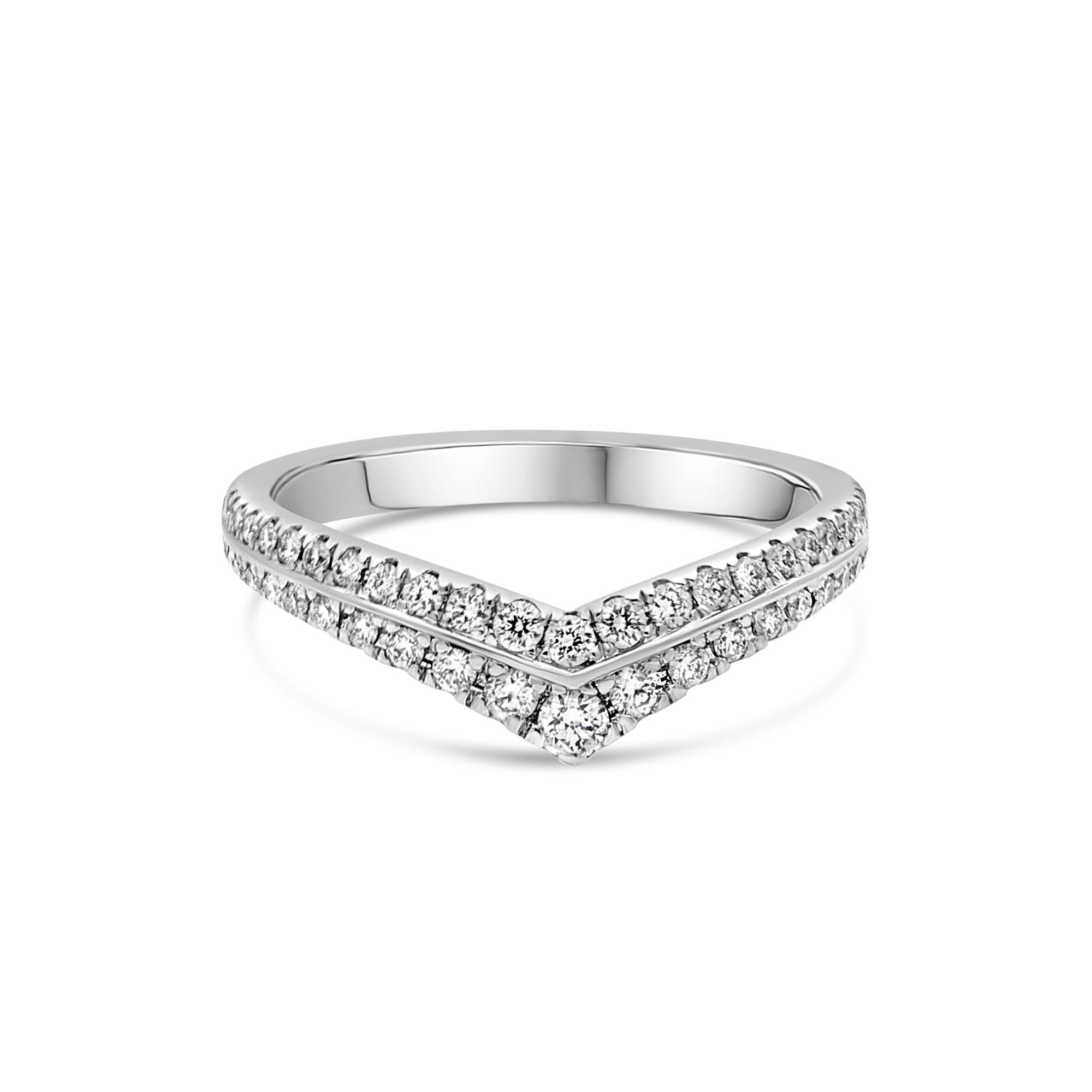The Verona Diamond Chevron Wedding Band - Platinum - Appleby Jewellers Dublin