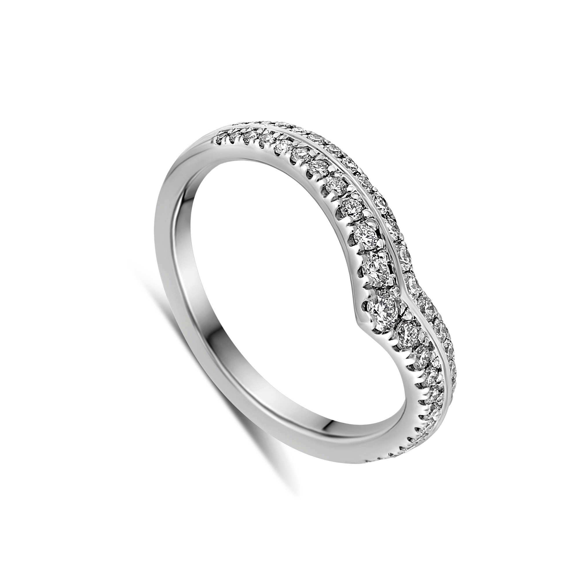 The Verona Diamond Chevron Wedding Band - Platinum - Appleby Jewellers Dublin